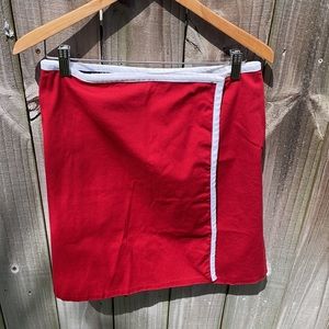 Bushwacker Reversible Blue and Red Midi Wrap Skirt Sz 8 EUC